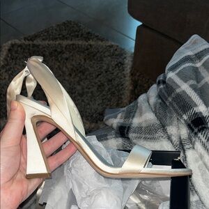 Nine West Satin Cream High Heels